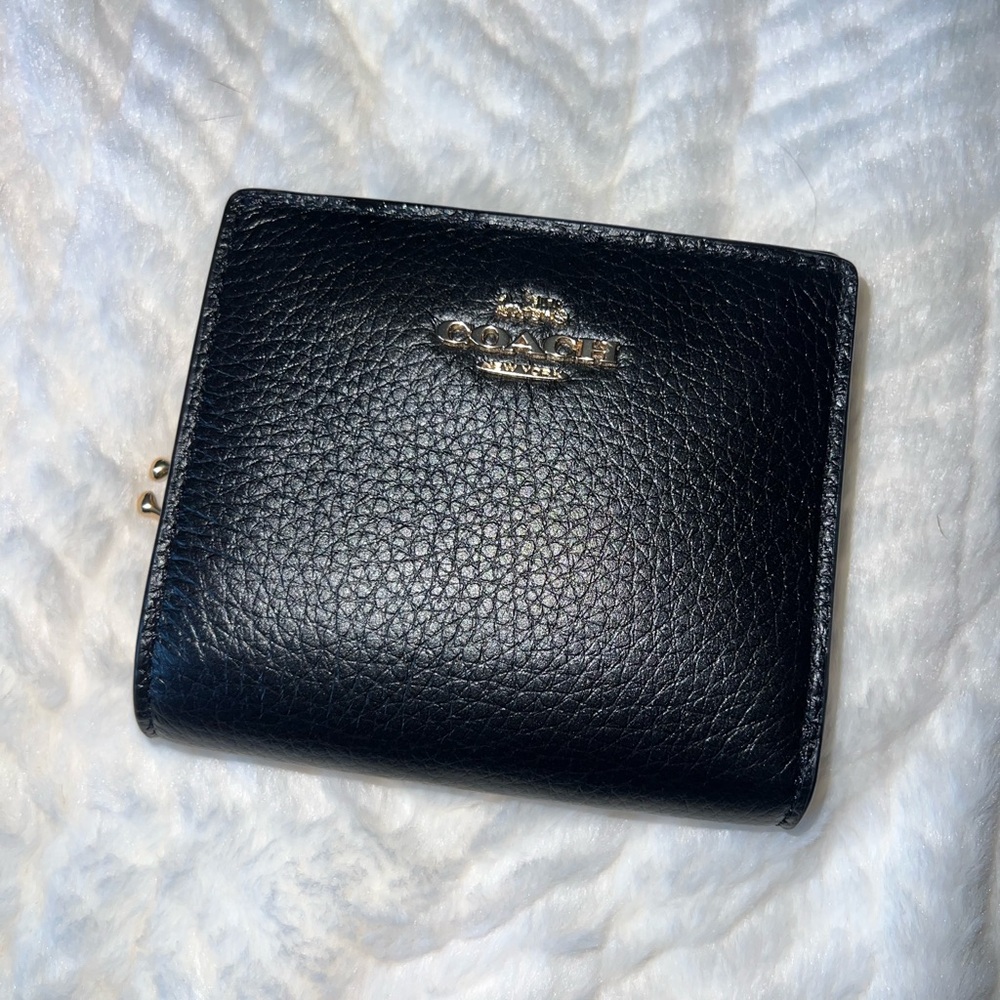 Coach Pebbled Black Leather Wallet